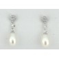 PENDIENTES MUJER COLGANTE CON PERLA FORMA PERA