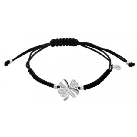 PULSERA LOTUS MUJER  TREBOL PLATA CIRCONITAS