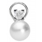 PENDIENTES TU-YO ORO BLANCO DIAMANTES PERLA  