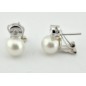 PENDIENTES MUJER TU-YO ORO BLANCO DIAMANTES PERLAS