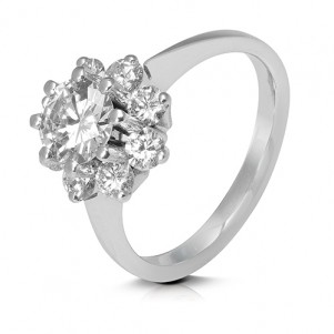 ANILLO COMPROMISO ROSETÓN CON DIAMANTES 