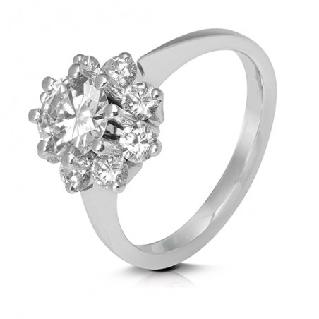 ANILLO COMPROMISO ROSETÓN CON DIAMANTES 