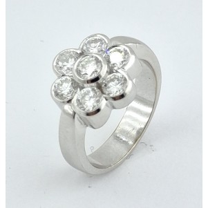 ANILLO COMPROMISO ROSETÓN CON DIAMANTES 1,65 QTS