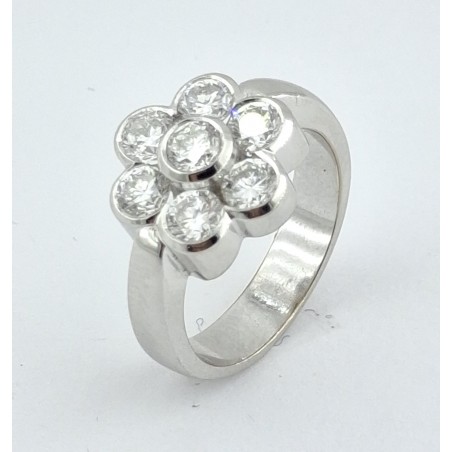 ANILLO COMPROMISO ROSETÓN CON DIAMANTES 1,65 QTS