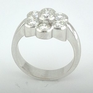 ANILLO COMPROMISO ROSETÓN CON DIAMANTES 1,65 QTS
