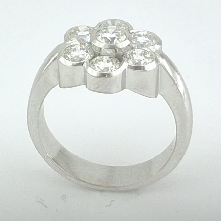 ANILLO COMPROMISO ROSETÓN CON DIAMANTES 1,65 QTS