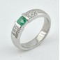 ANILLO COMPROMISO DIAMANTES ESMERALDA ORO BLANCO