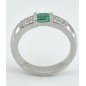 ANILLO COMPROMISO DIAMANTES ESMERALDA ORO BLANCO