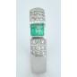 ANILLO COMPROMISO DIAMANTES ESMERALDA ORO BLANCO