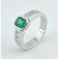 ANILLO COMPROMISO ESMERALDA DIAMANTES ORO BLANCO