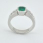 ANILLO COMPROMISO ESMERALDA DIAMANTES ORO BLANCO