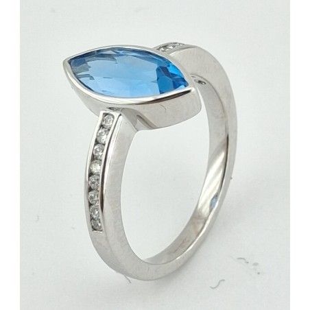 ANILLO COMPROMISO TOPACIO AZUL DIAMANTES