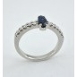 ANILLO COMPROMISO ZAFIRO AZUL DIAMANTES ORO BLANCO