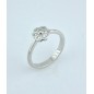 ANILLO COMPROMISO ORO BLANCO  ROSETON  Y DIAMANTES