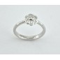 ANILLO COMPROMISO ORO BLANCO  ROSETON  Y DIAMANTES