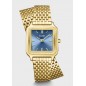 RELOJ CLUSE MUJER CUADRADO DORADO ESFERA AZUL