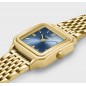 RELOJ CLUSE MUJER CUADRADO DORADO ESFERA AZUL