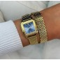 RELOJ CLUSE MUJER CUADRADO DORADO ESFERA AZUL